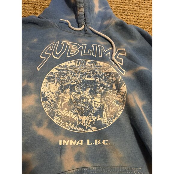 Sublime Inna L.B.C. Tie-Dye Blue Hoodie Sweatshirt LG - Picture 2 of 4